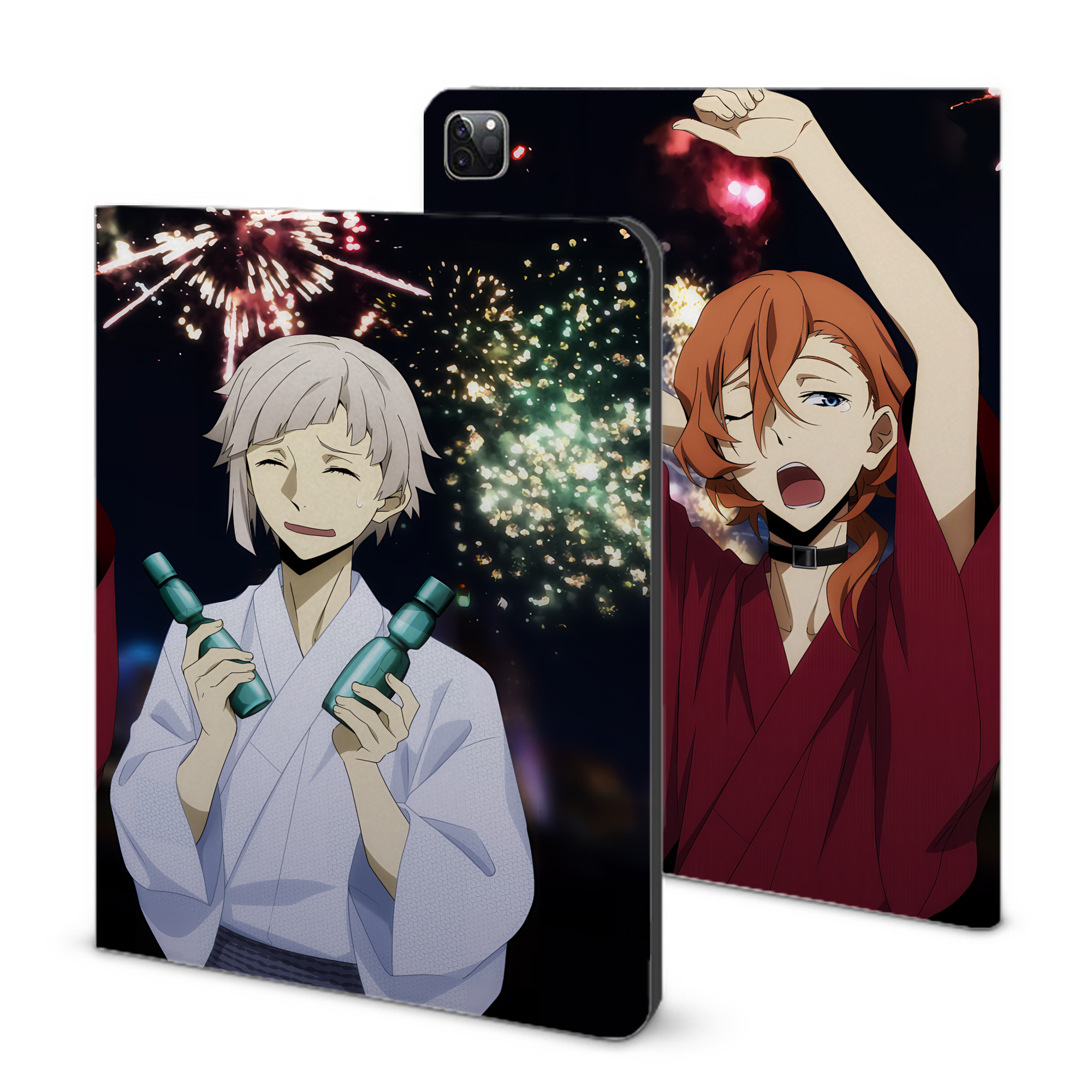 （画像用） 文豪ストレイドッグス Bungo Stray Dogs IPad ケース ブック型 PUレザー TPU 耐衝撃 軽量 薄型 ペン収納なし 全面保護 IPad 各モデル対応